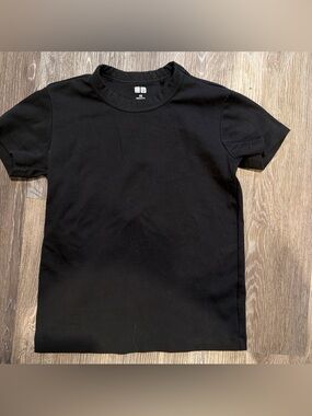 Uniqlo Black Kids Crew Neck T‑Shirt